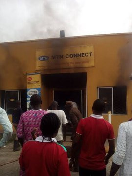 Xenophobia: Angry Nigerians Allegedly Set MTN Office In Lagos On Fire