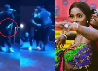 Wizkid Grabs Tiwa Savage's Backside, Kisses Her