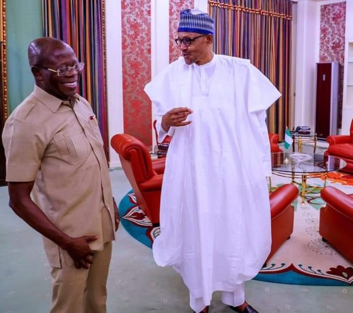 Breaking News: President Buhari meets embattled APC Chairman, Oshiomhole