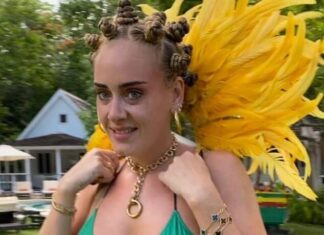 Adele Shared a Photo of Her Wearing Bantu Knots With a Jamaican Flag Bikini Top, and the Internet Lost It