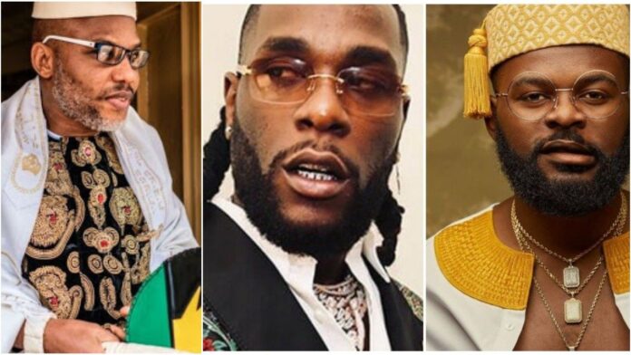 #EndSARS: Nnamdi Kanu, Falz, Burna Boy, others accused of using fake news to create anarchy