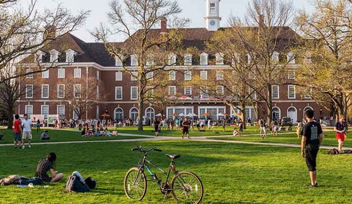 College students on university campus UK Unveils