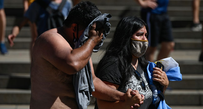 Many Injured As Police, Fans Clash At Diego Maradona’s Wake